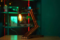 Z Frame Wooden Table & Desk Lamp - Adjustable Joints